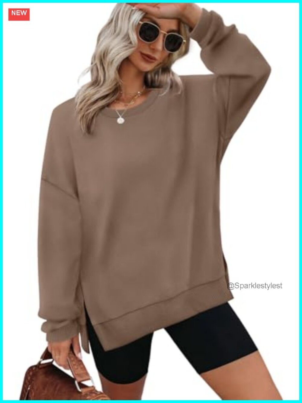 Oversized Sweatshirt Pullover Crewneck Long Sleeve Casual Comfy Top